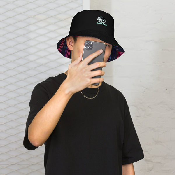 Black Hacker Reversible Bucket Hat