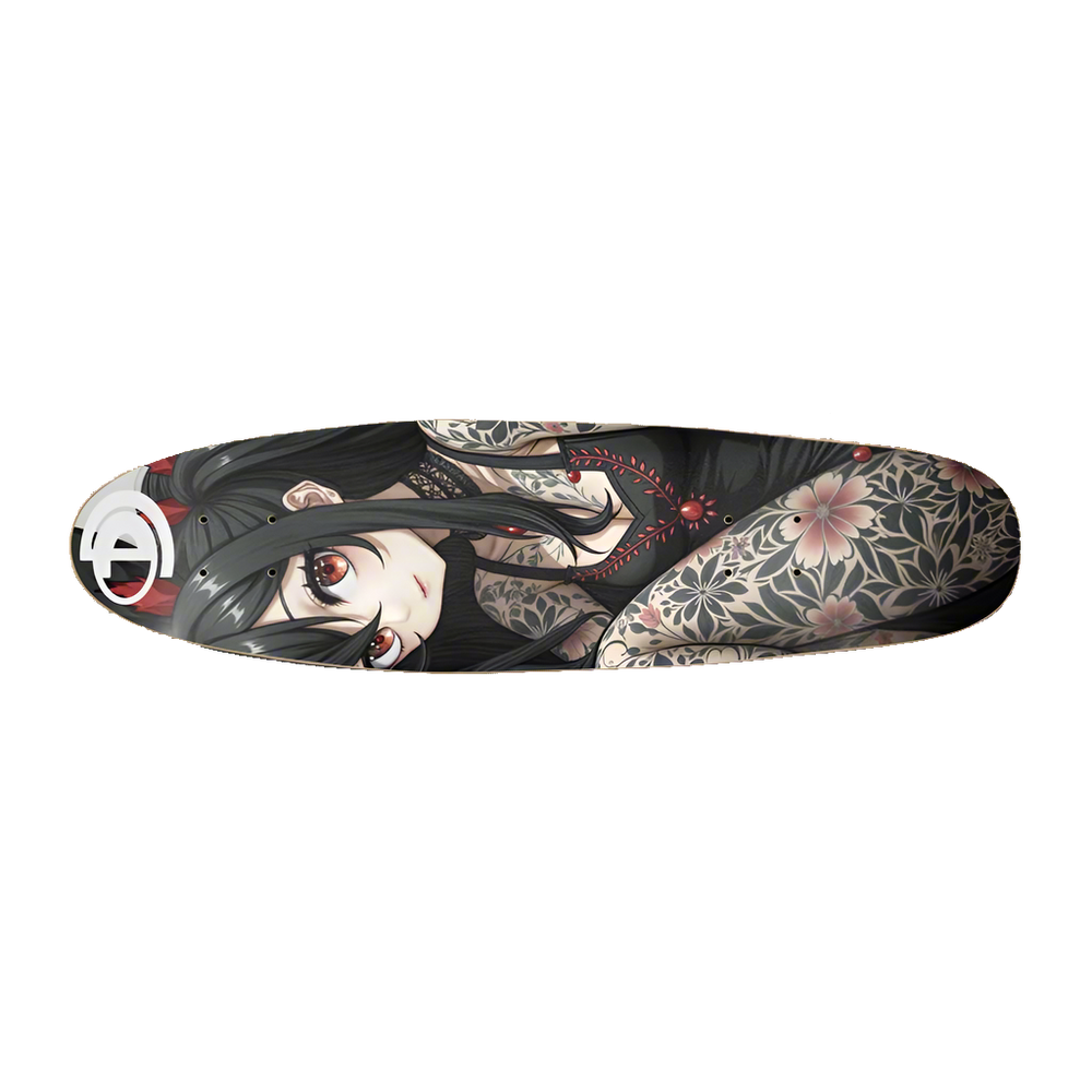 Tattooed Anime Girl Cruiser Skateboard