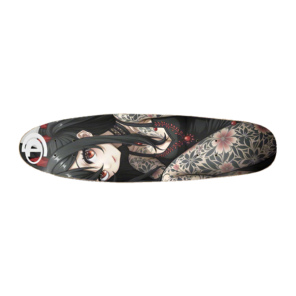 Tattooed Anime Girl Cruiser Skateboard