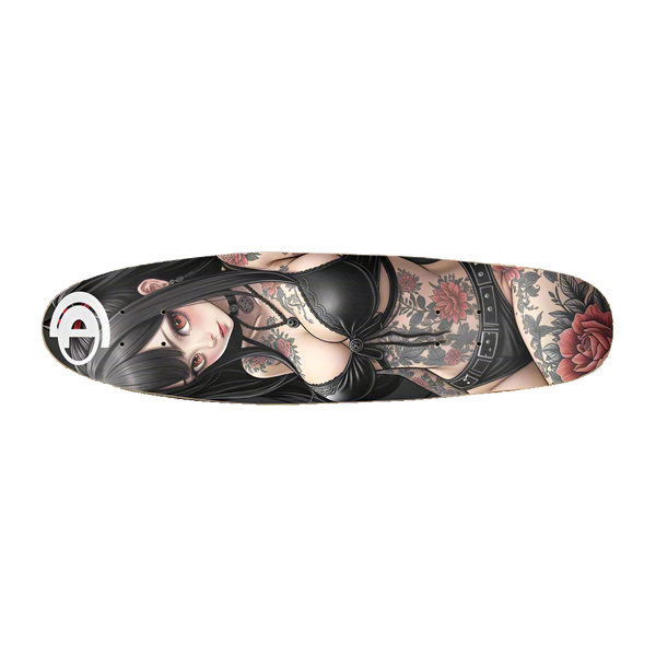 Tattooed Anime Girl Cruiser Skate Deck