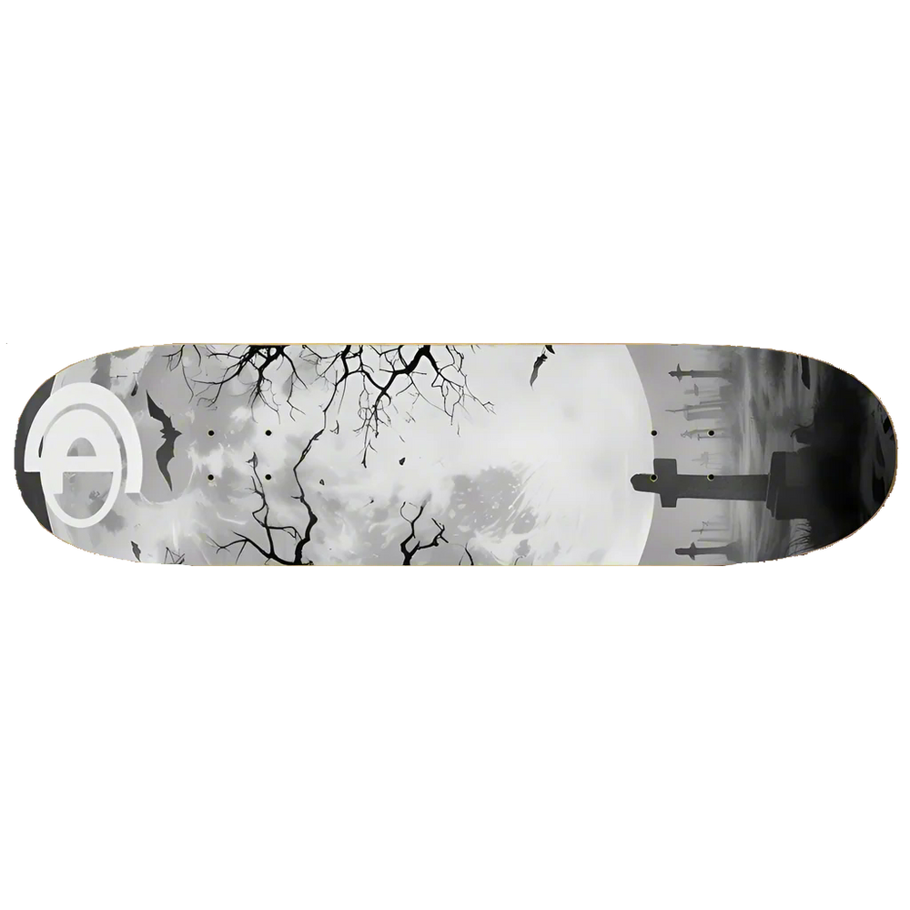 8-1/4in Moon Over The Cemetery Skate Deck